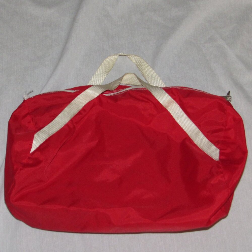 Vintage McDonald's Red Yellow Lettering Zip Top Small Duffel Bag Gym Travel Fun - Picture 3 of 5